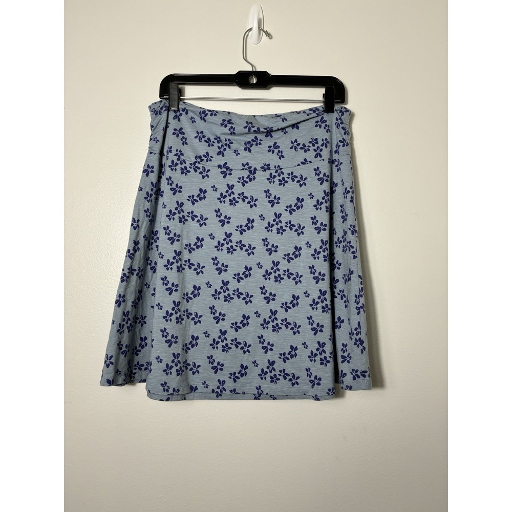Light Blue Floral A-Line Skirt